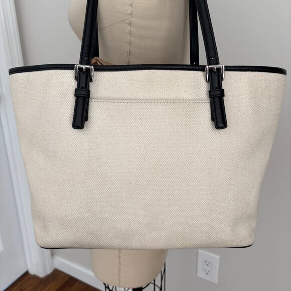 Michael Kors Graffiti Canvas Black Red and Cream Medium Tote - Picture 5 of 15